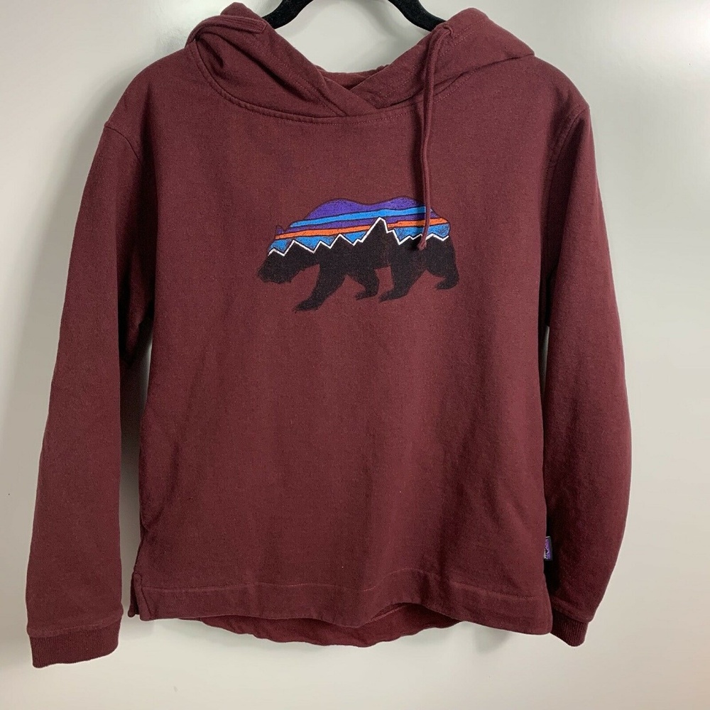 Patagonia Women's Small Sweatshirt Maroon Hoodie - Picture 2 of 7